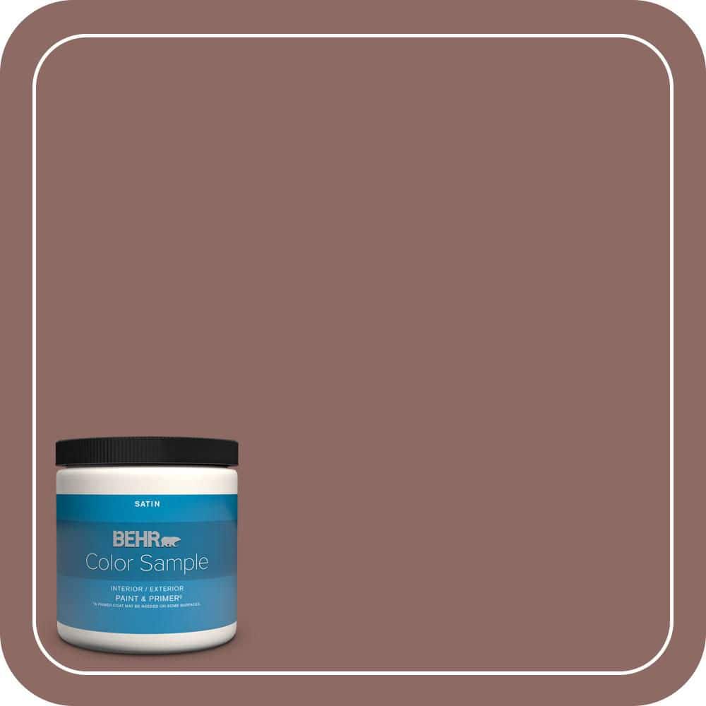 BEHR PREMIUM PLUS 8 oz. #700B-5 Red Stone Satin Enamel Interior/Exterior Paint & Primer Color Sample