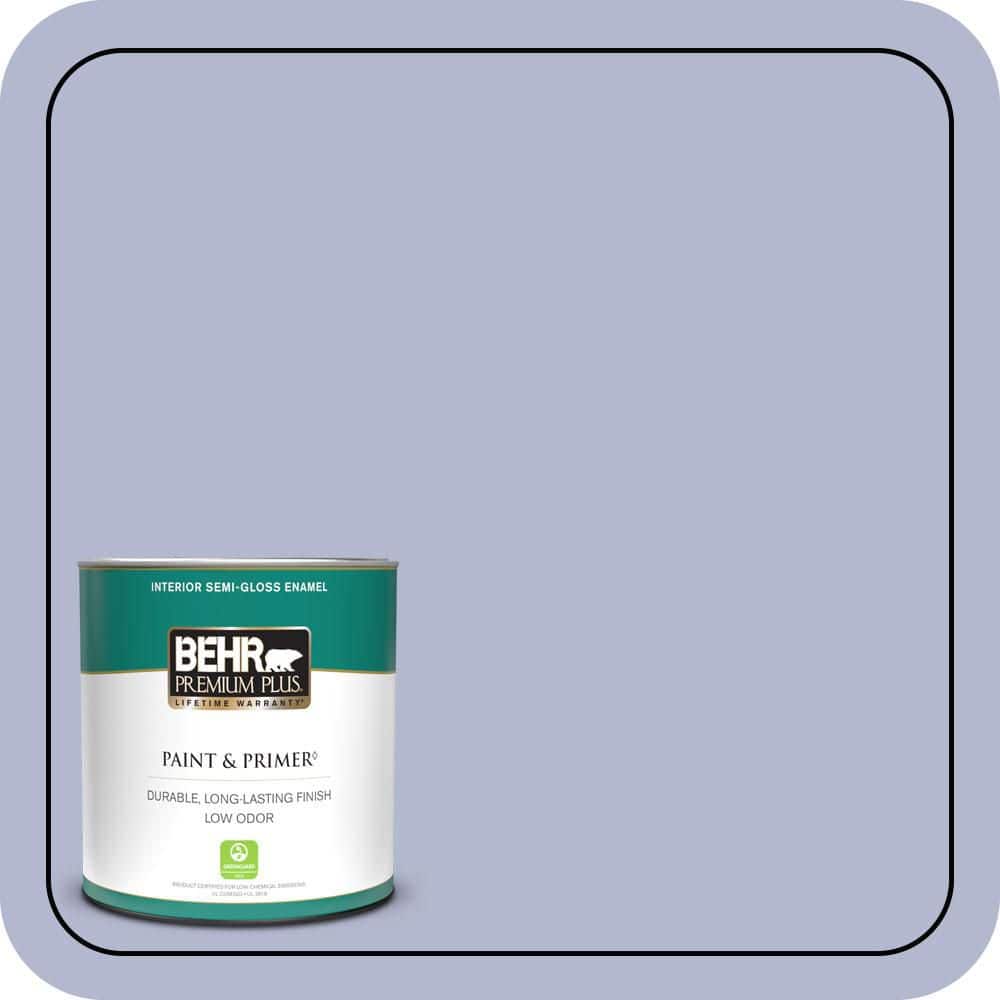 BEHR PREMIUM PLUS 1 qt. #620C-3 Purple Surf Semi-Gloss Enamel Low Odor Interior Paint & Primer