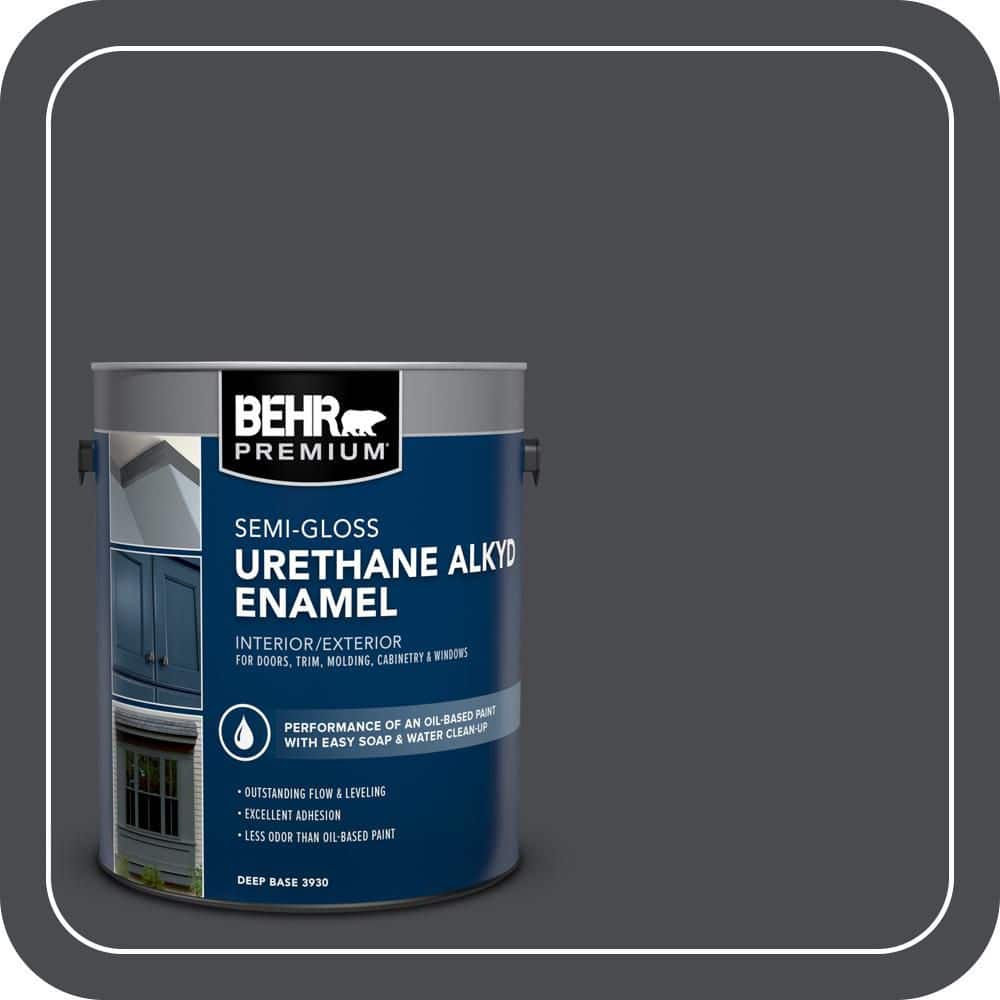 BEHR PREMIUM 1 gal. #N500-7 Night Club Urethane Alkyd Semi-Gloss Enamel Interior/Exterior Paint