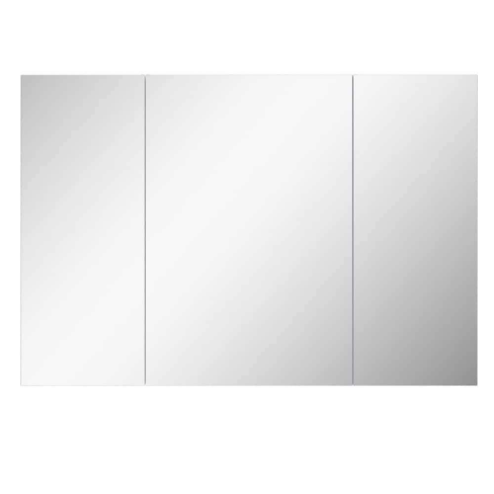 BWE 44 in. W x 30 in. H Rectangular Frameless Aluminum Medicine Cabinet with Mirror and Soft-Close Hinges (1)