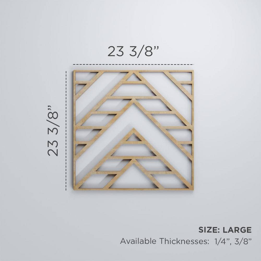 Ekena Millwork 23-3/8" x 23-3/8" x 1/4" Large Gilcrest Decorative Fretwork Wood Wall Panels, Alder (20-Pack) (3)