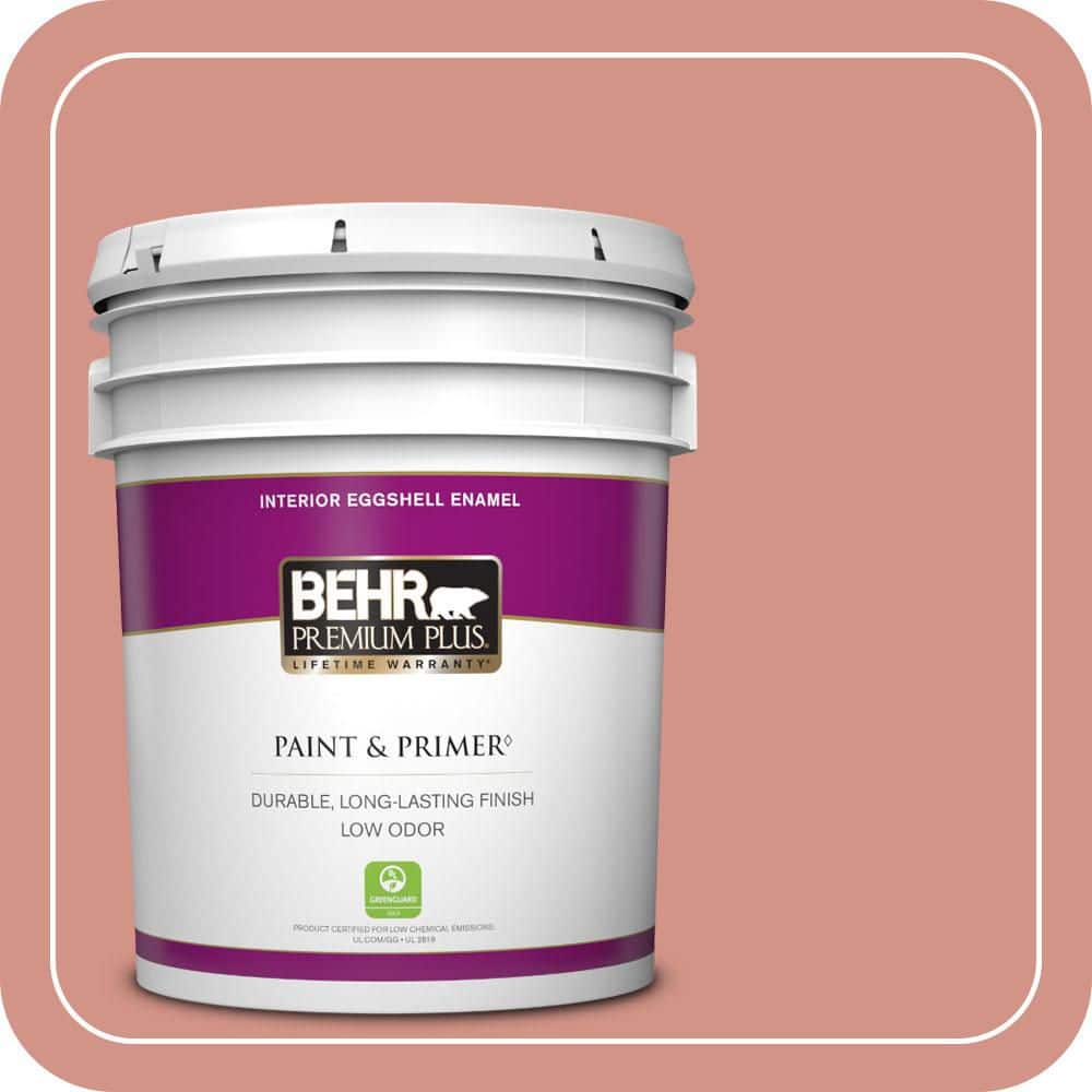 BEHR PREMIUM PLUS 5 gal. #T15-20 Peach Preserve Eggshell Enamel Low Odor Interior Paint & Primer