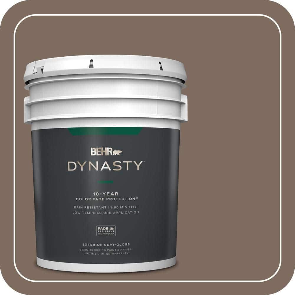 BEHR DYNASTY 5 gal. #PPU5-03 Antique Earth Semi-Gloss Exterior Stain-Blocking Paint & Primer
