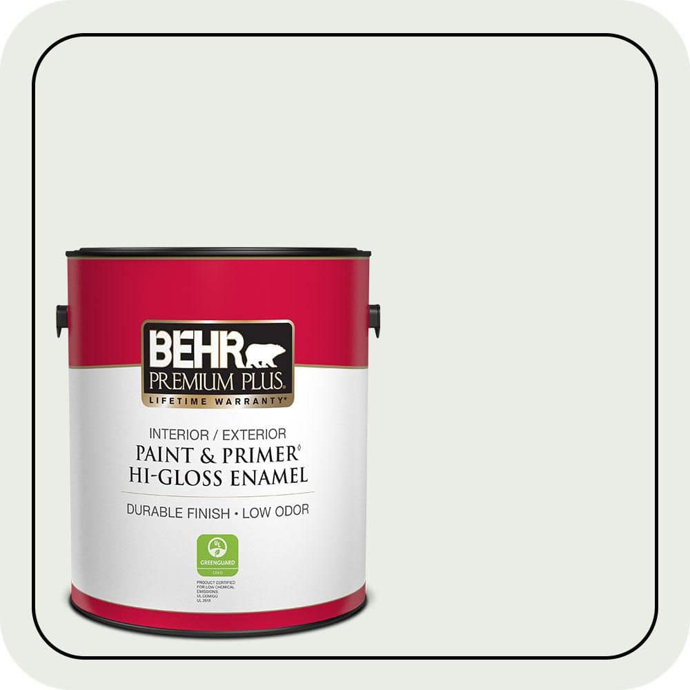 BEHR PREMIUM PLUS 1 gal. #N410-1 Silence Hi-Gloss Enamel Interior/Exterior Paint & Primer (1)
