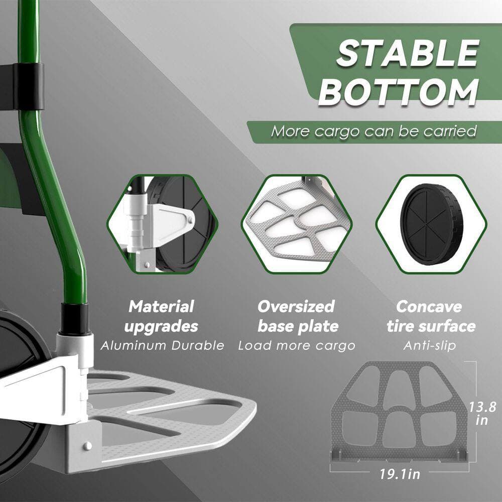 Afoxsos Upgraded Folding Hand Truck with 375lb Capacity, Aluminum Wheel Bracket & Portable Dolly Cart for Indoor/Outdoor Use (3)