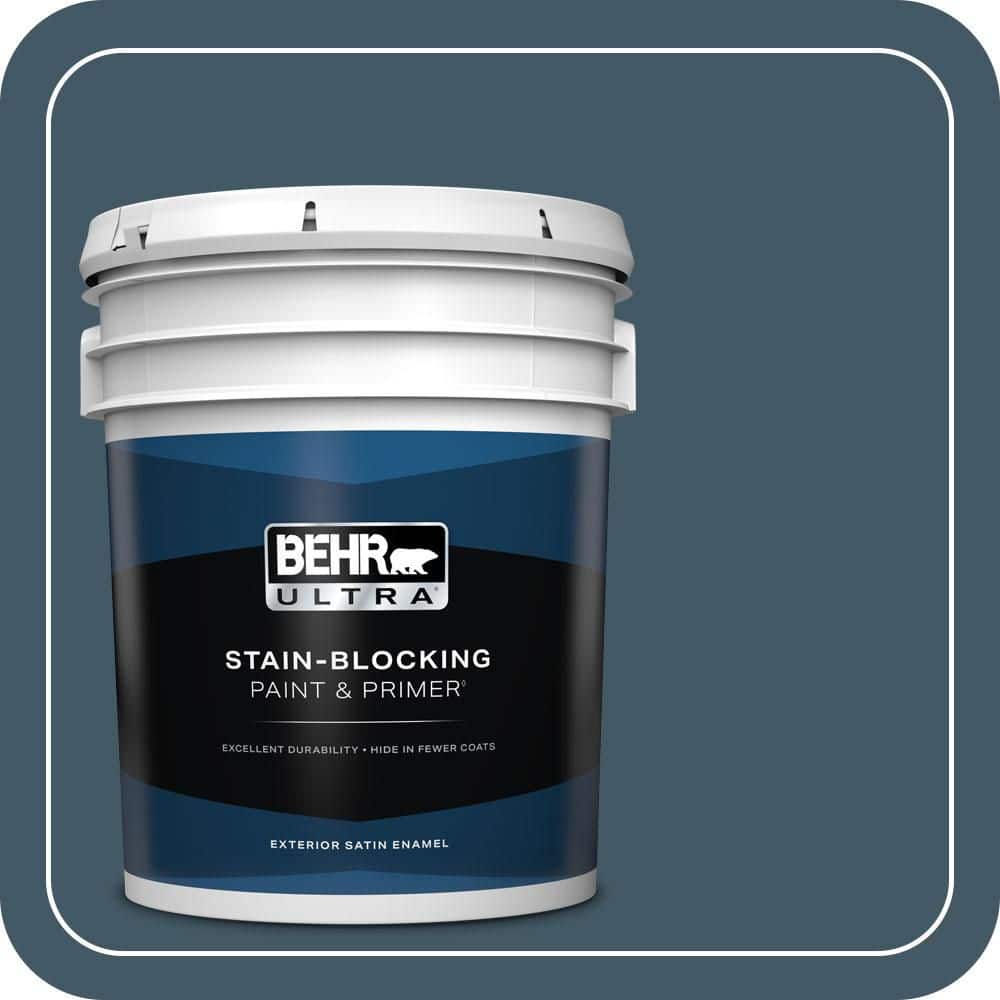BEHR ULTRA 5 gal. #S480-7 Midnight in the Tropics Satin Enamel Exterior Paint & Primer