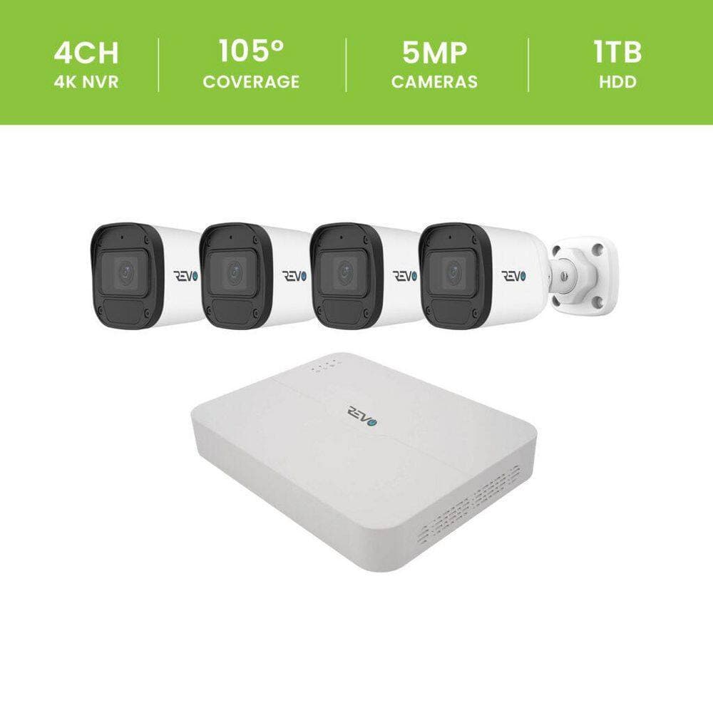 Revo ULTRA BLUE SERIES 4K 4 Channel Wired PoE NVR Smart Security Camera System with 1TB HDD & 4 x 5 Megapixel Bullet Cameras (3)
