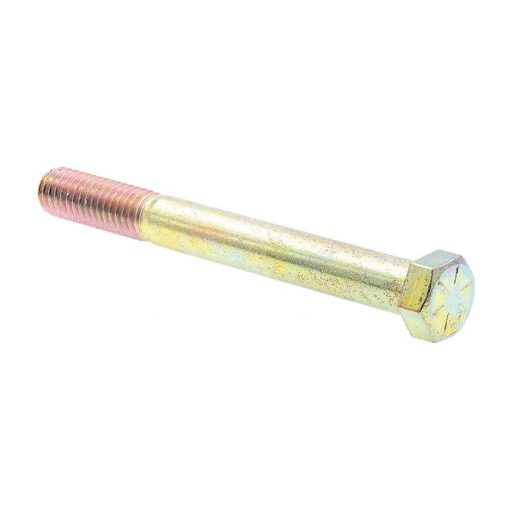 Prime-Line 7/16 in.-14 x 4 in. Grade 8 Yellow Zinc Plated Steel Hex Head Cap Screws (10-Pack)