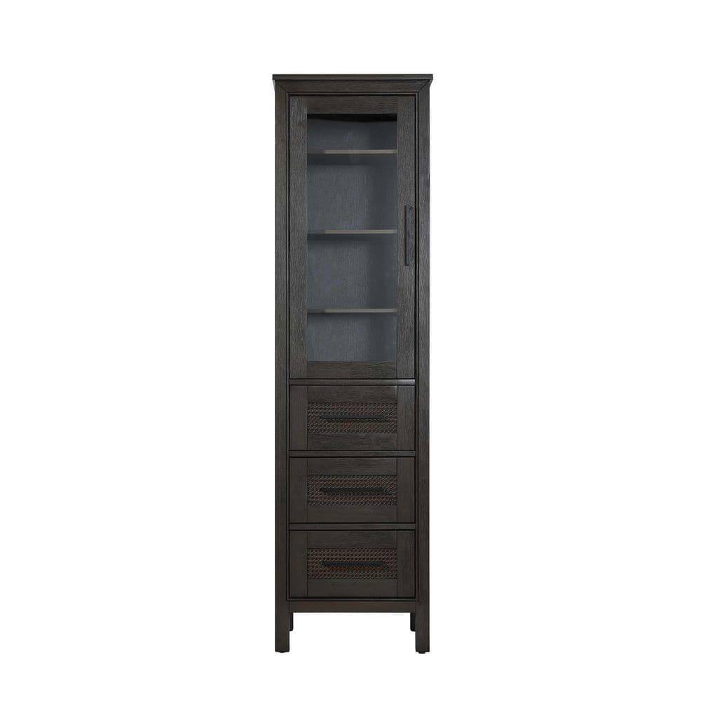 TIMELESS HOME 20 in. W x 18 in. D x 72 in. H Brown Freestanding Linen Cabinet (1)