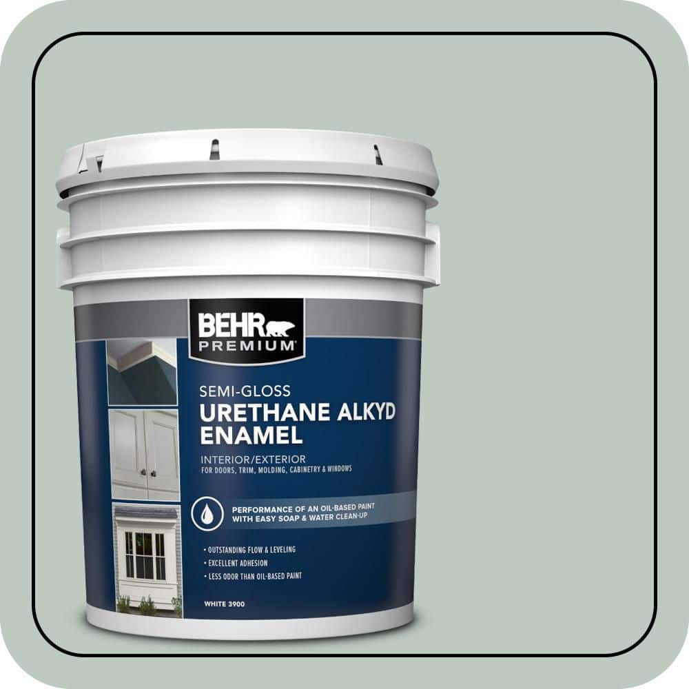 BEHR PREMIUM 5 gal. #N420-2 Mountain Falls Urethane Alkyd Semi-Gloss Enamel Interior/Exterior Paint