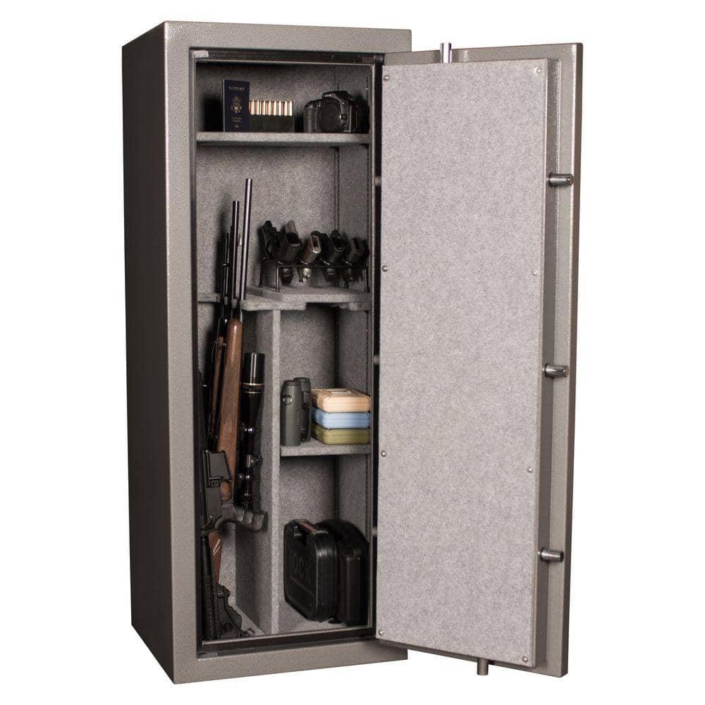 Tracker Safe 14-Gun Fire-Resistant Combination Gun Safe, Gray (2)