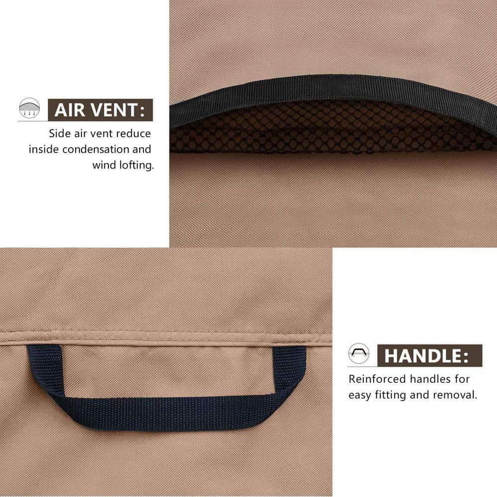 Angel Sar 32 in. x 32 in. x 36 in. Brown Polyester Air Conditioner Covers, Waterproof AC Unit Covers for Winter Snow Rain Leaves (3)