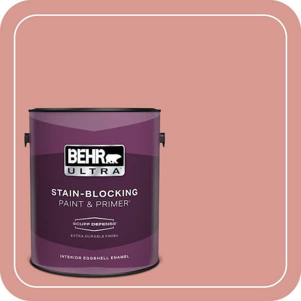 BEHR ULTRA 1 gal. #T13-15 Shanghai Peach Extra Durable Eggshell Enamel Interior Paint & Primer (2)