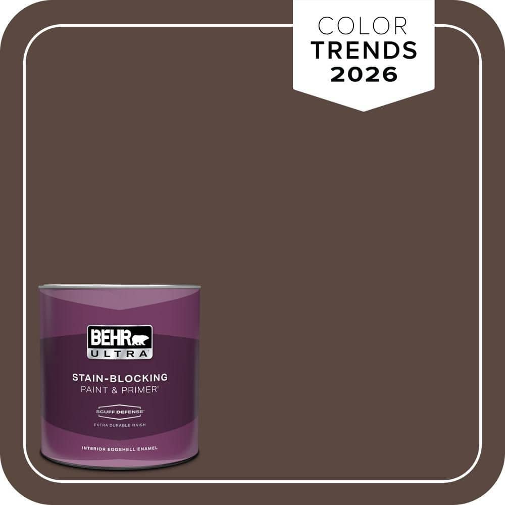 BEHR ULTRA 1 qt. #N170-7 Baronial Brown Extra Durable Eggshell Enamel Interior Paint & Primer