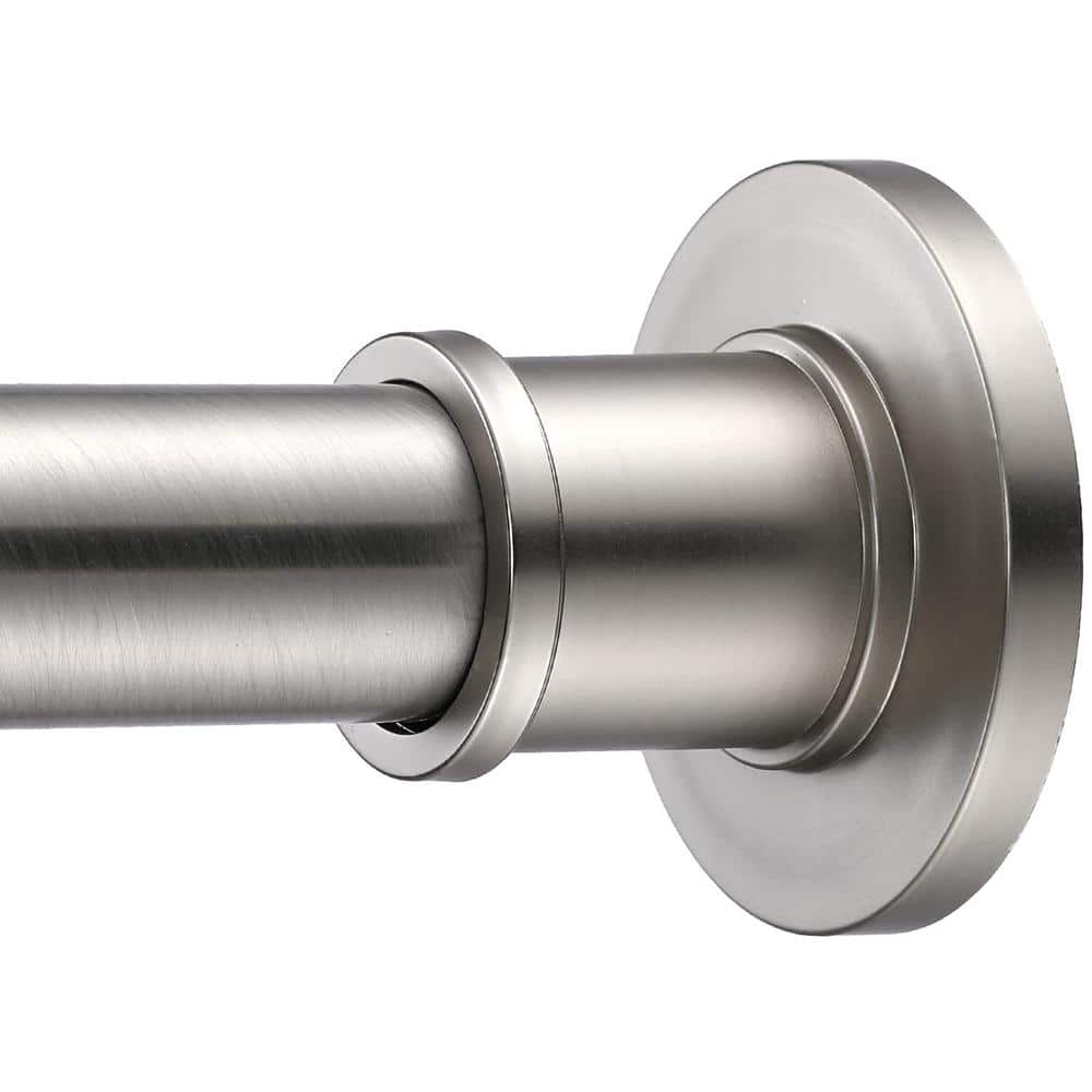 Adrinfly Sturdy 60 in. Stainless Steel Shower Curtain Rod - Rustproof Non-Slip, Brushed Nickel (1)