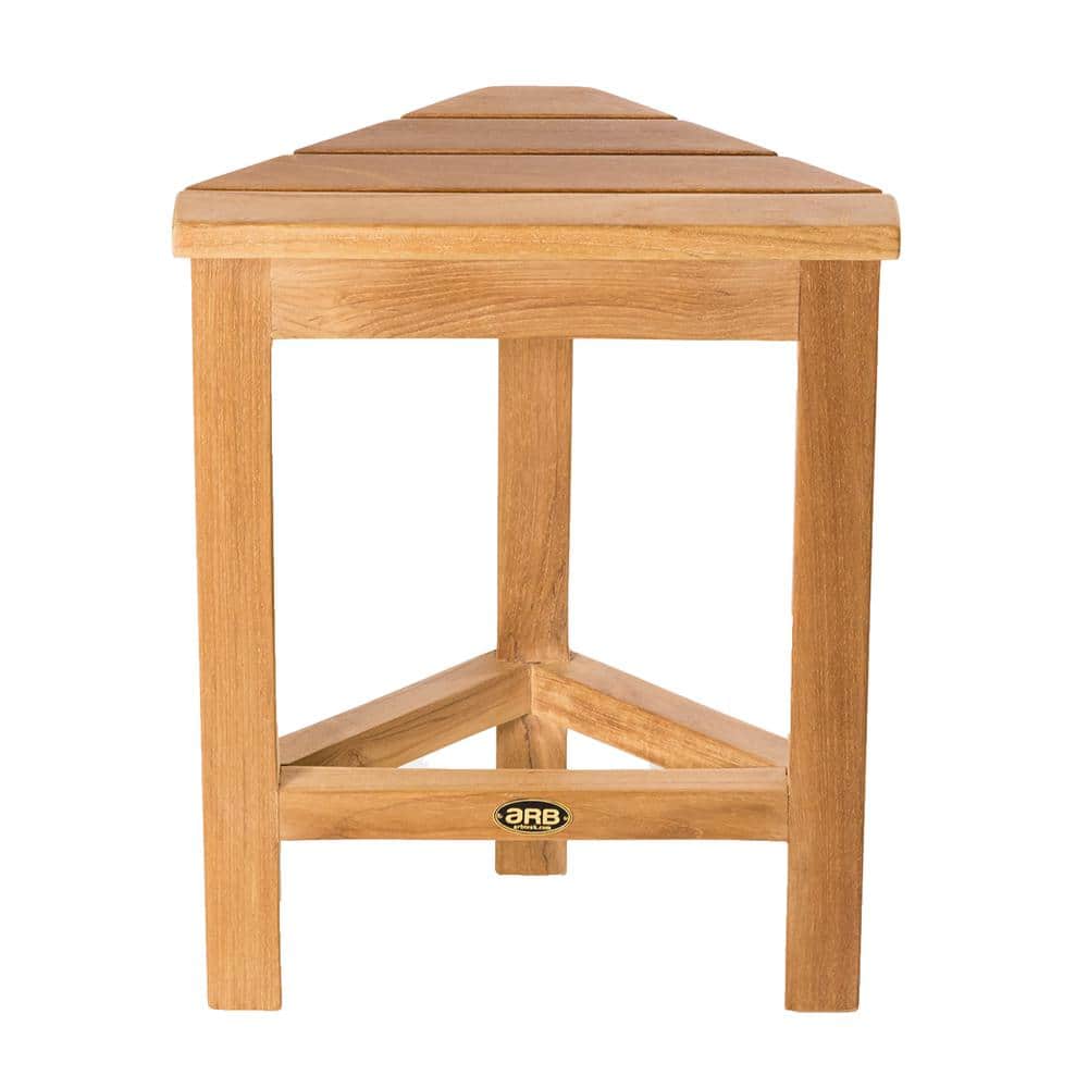 ARB Teak and Specialties Coach 14.5 in. W x 7.75 in. D x 17.75 in. H Corner Shower Seat in Natural Teak for Foot or Legs (3)