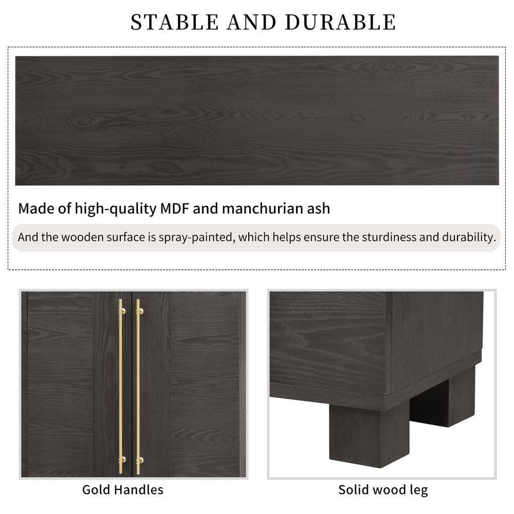 COWLOWN 60 in. W x 15.7 in. D x 33.8 in. H Bathroom Gray Linen Cabinet (3)