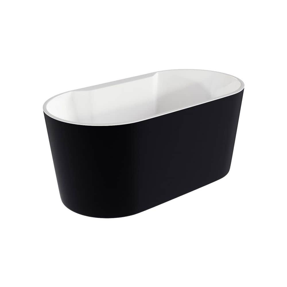 A&E Sorel 62 in. x 32 in. Soaking Bathtub with Faucet in Matte Black (1)