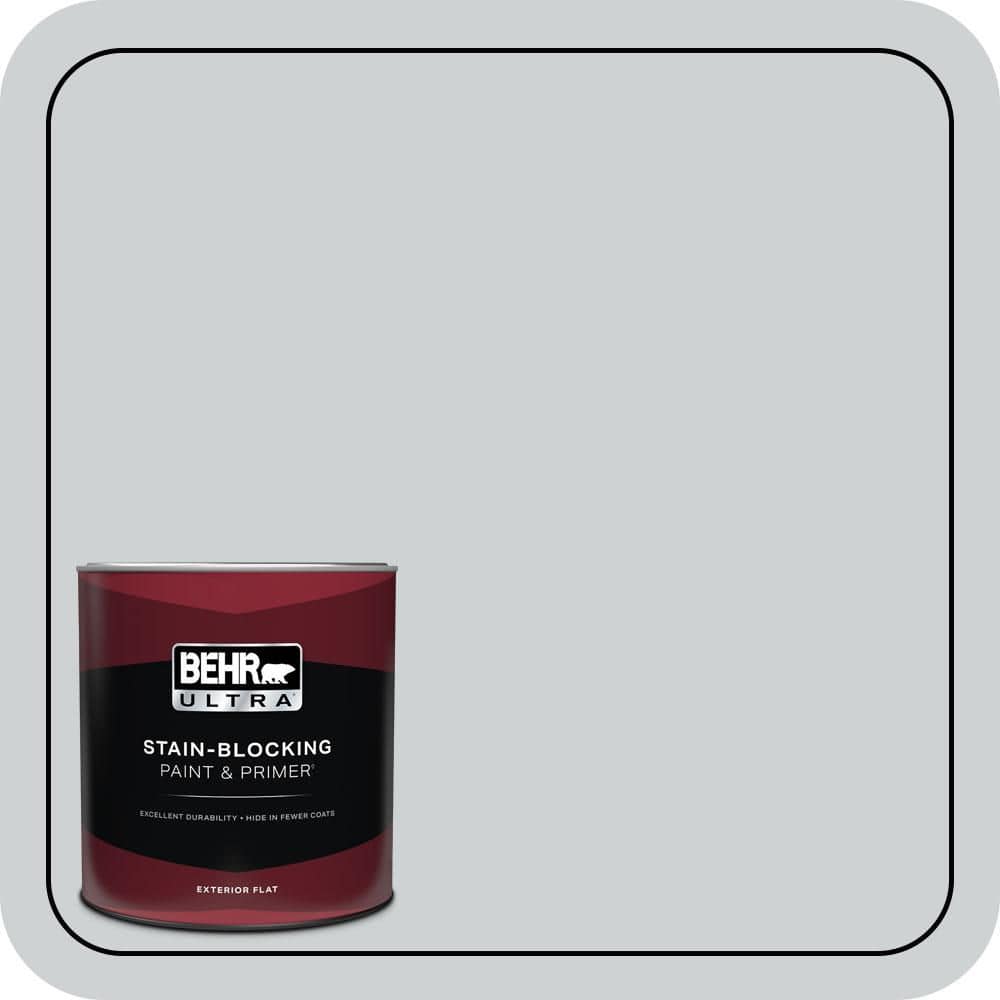 BEHR ULTRA 1 qt. #N510-1 Silver Shadow Flat Exterior Paint & Primer