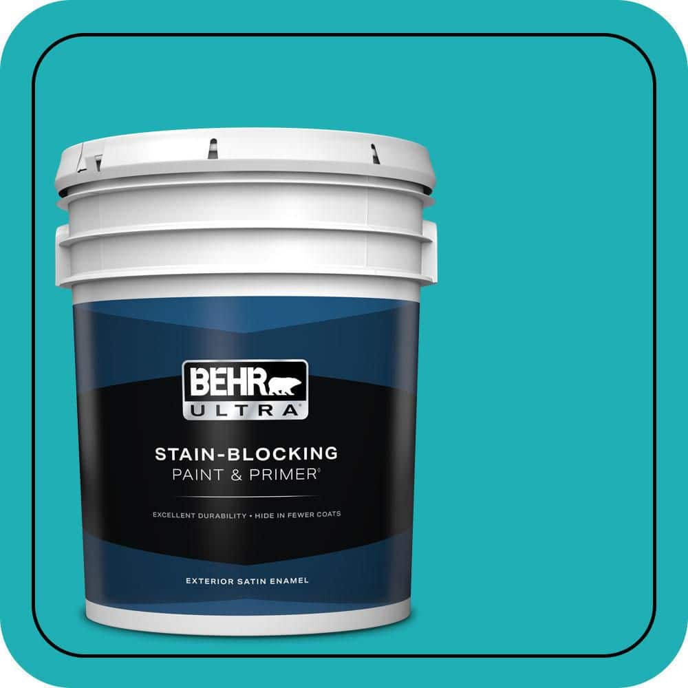 BEHR ULTRA 5 gal. #500B-5 Mermaid Treasure Satin Enamel Exterior Paint & Primer