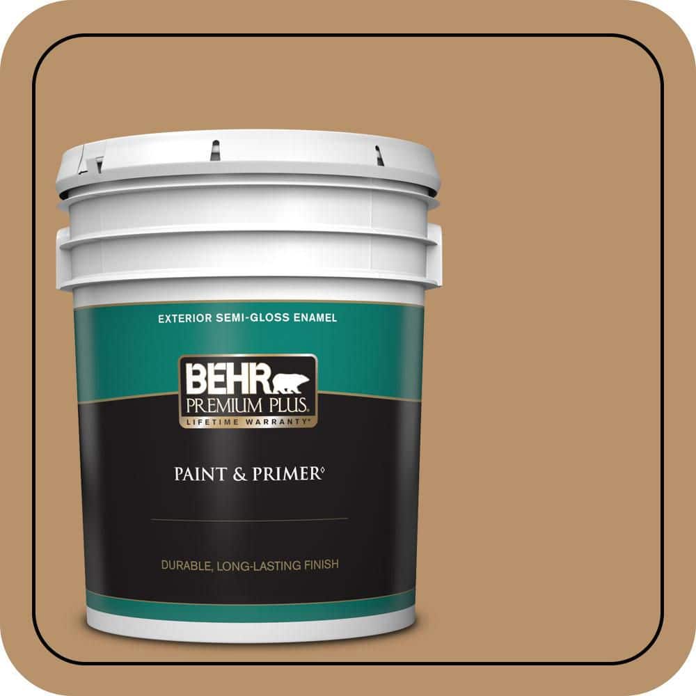 BEHR PREMIUM PLUS 5 gal. #S280-5 Windswept Leaves Semi-Gloss Enamel Exterior Paint & Primer