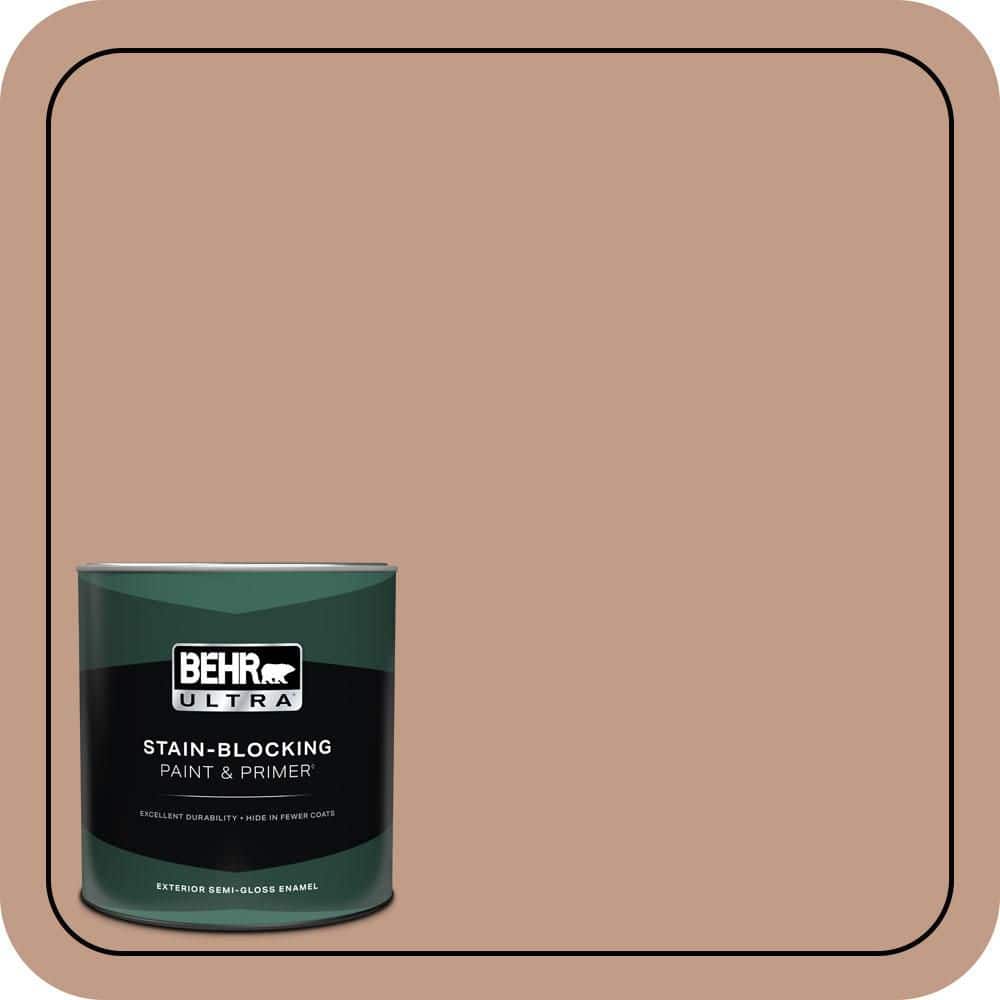 BEHR ULTRA 1 qt. #S200-4 Chestnut Bisque Semi-Gloss Enamel Exterior Paint & Primer