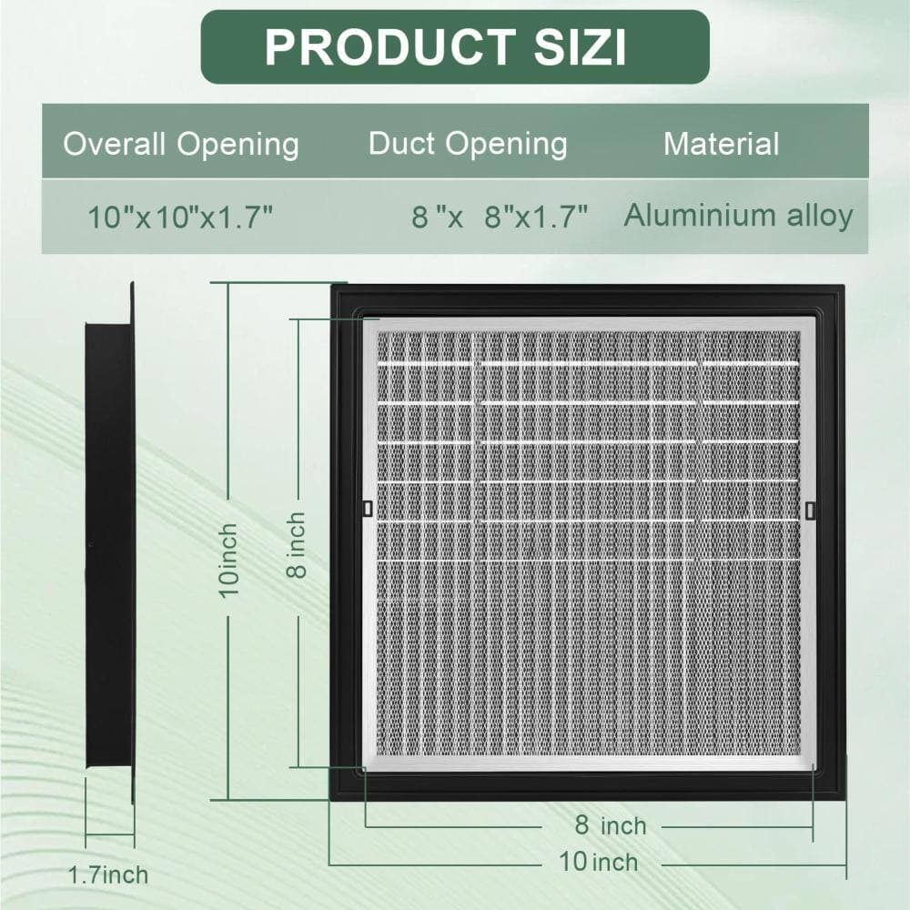 Unbranded 10 in x 10 in Aluminum Attic Gable Vent with Removable Screen 8 in x 8 in Opening for Shed Garage Ventilation (3)