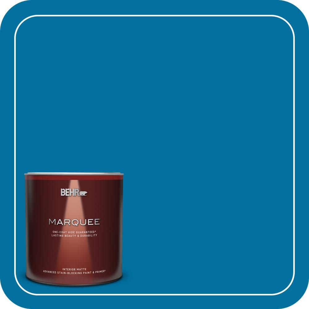 BEHR MARQUEE 1 qt. #550B-7 Blue Ocean Matte Interior Paint & Primer