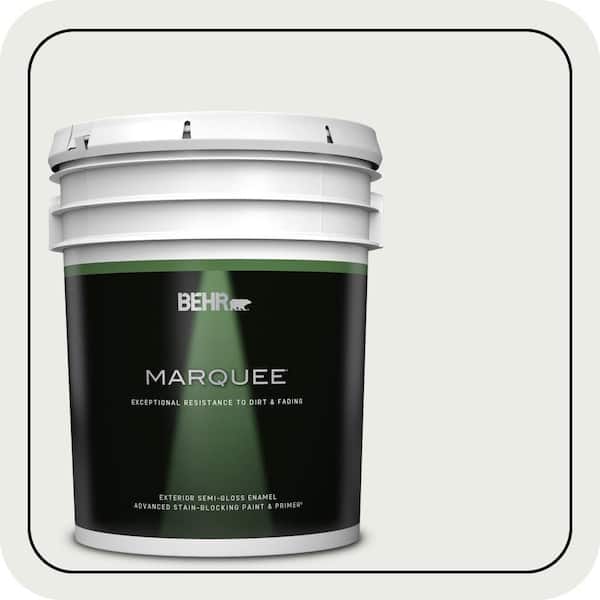 BEHR MARQUEE 5 gal. #710E-1 Snow Leopard Semi-Gloss Enamel Exterior Paint & Primer (2)