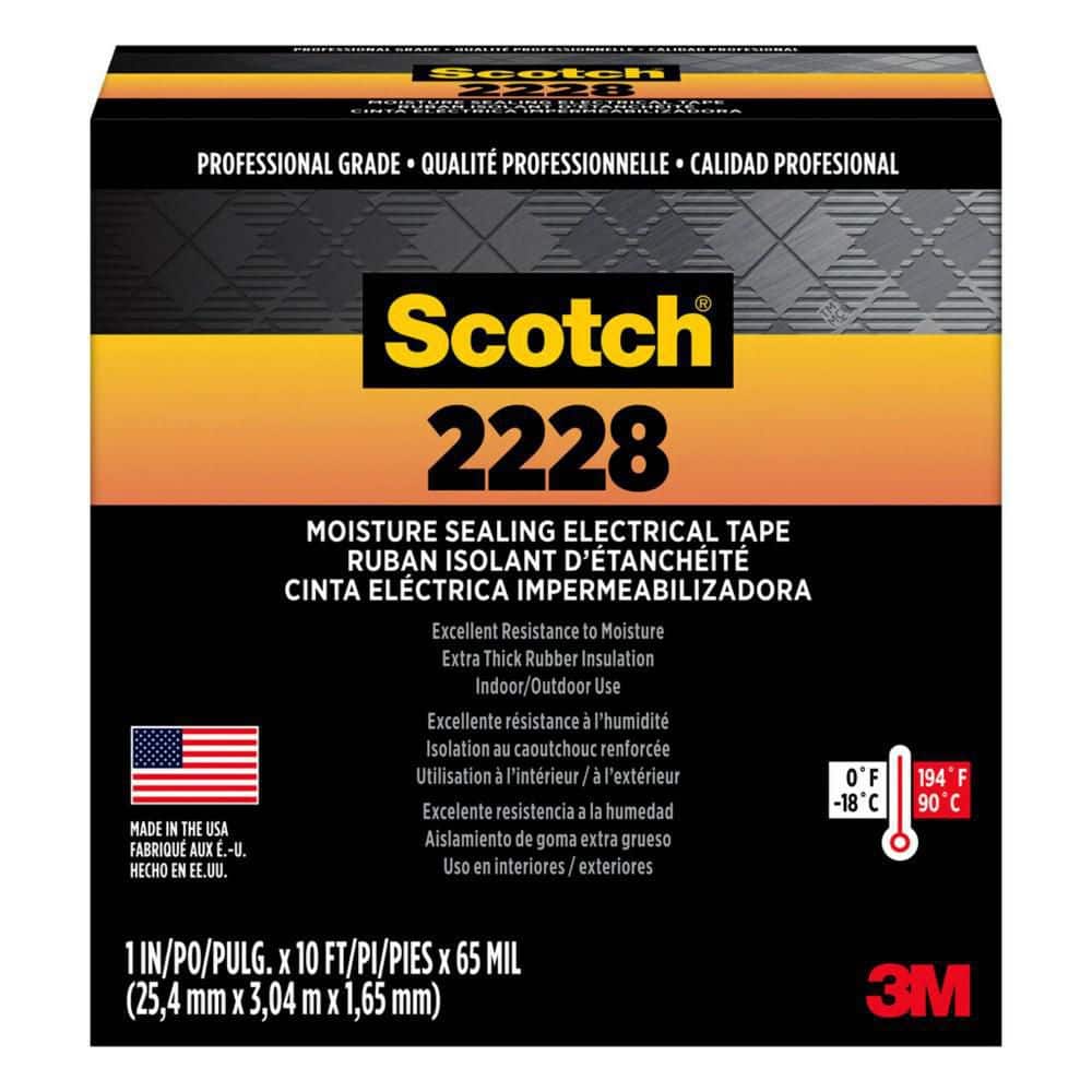 Scotch 1 in. x 10 ft. x 0.065 in. 2228 Rubber Mastic Electrical Tape, Black (2)