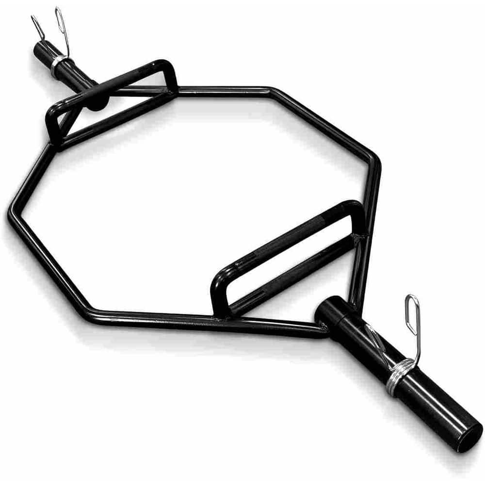 Tidoin 56 in. Chrome Hex Weight Lifting Olympic Hex Dead Lift Bar with 2-Handle for Squats, Dead Lift, Shrugs Power Pulls (1)