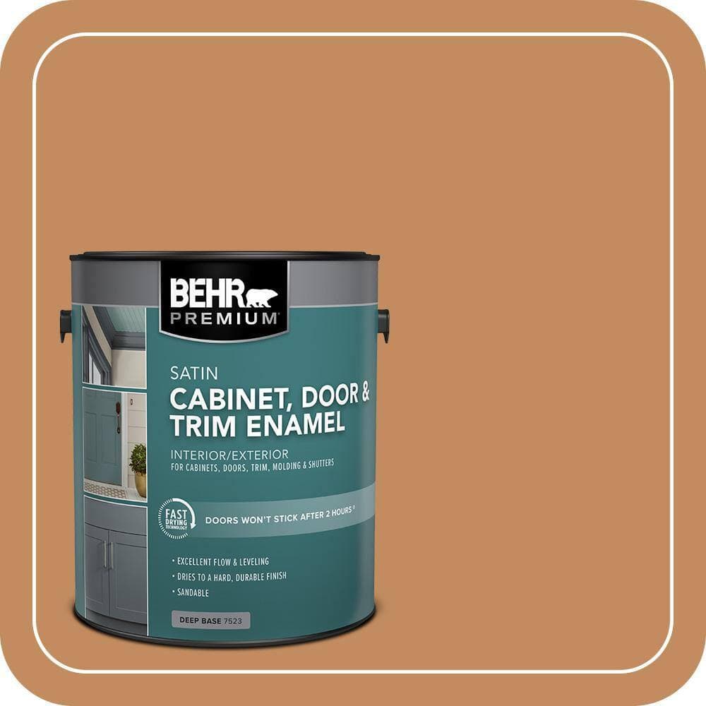 BEHR PREMIUM 1 gal. #PPU3-13 Glazed Ginger Satin Enamel Interior/Exterior Cabinet, Door & Trim Paint