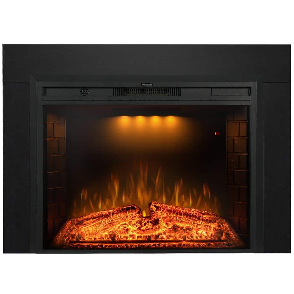 Delandgrand 36 in. Electric Fireplace Inserts with Trim Kit, Adjustable Top Light and Flame Brightness