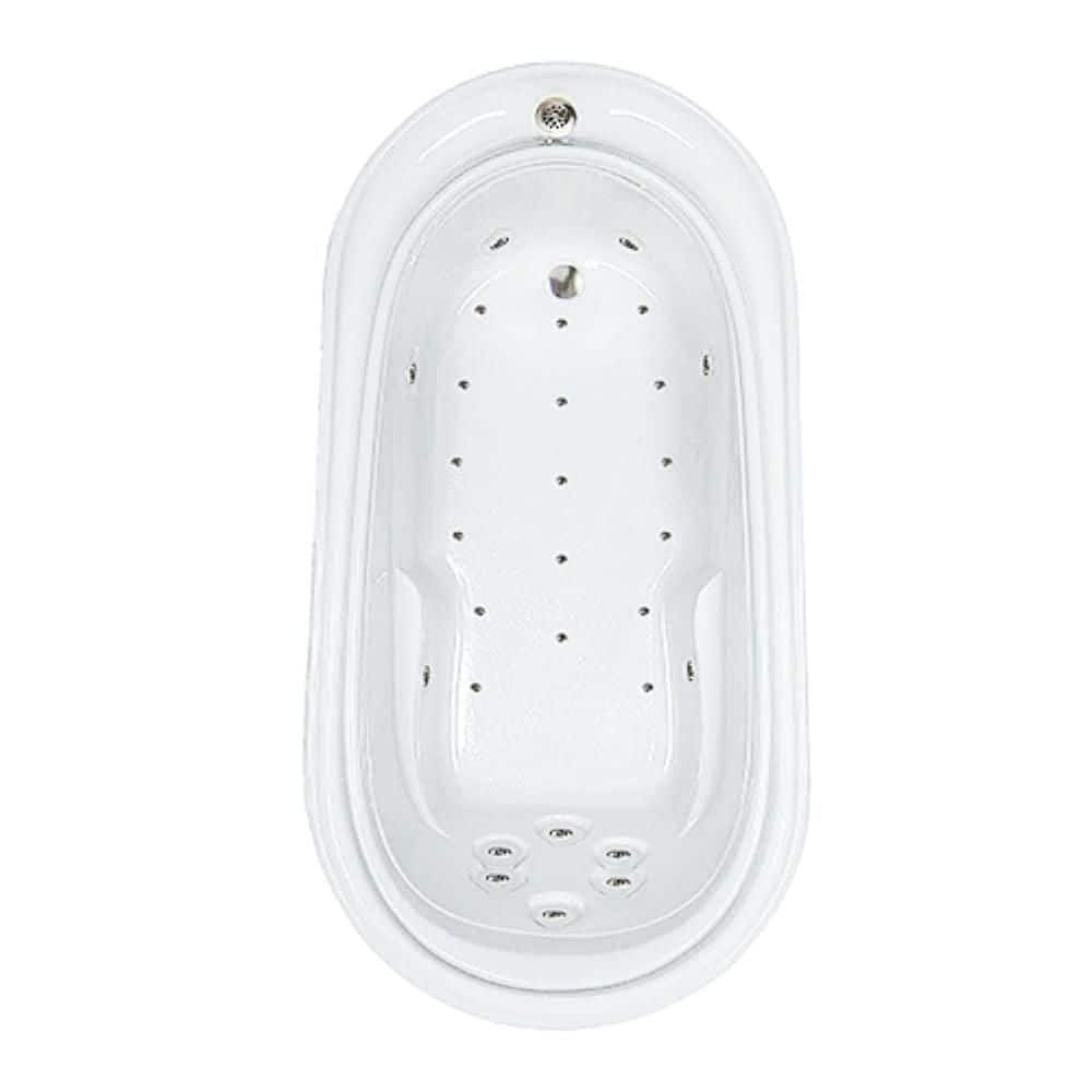 Comfortflo Premier 72 in. x 37 in. Acrylic Oval Drop-in Air Bathtub with Reversible Drain in Bone (1)
