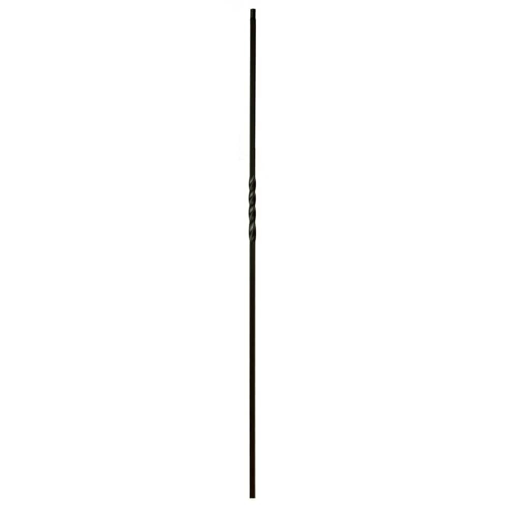 WM Coffman 44 in. x 1/2 in. Satin Black Single Twist Hollow Iron Baluster