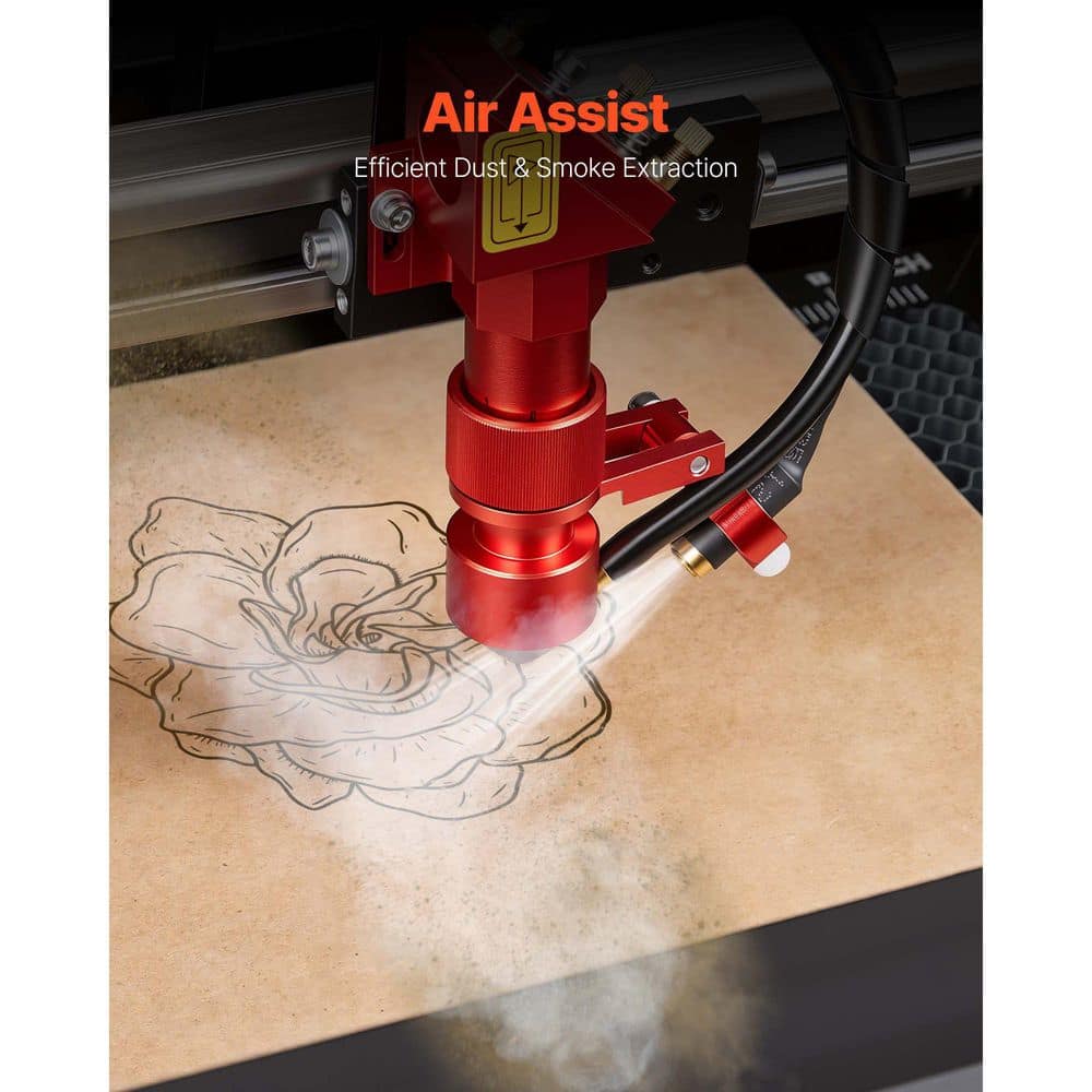 SKYSHALO 45-Watt CO2 Laser Engraver with Rotary Axis, 12 x 8 in., Desktop CO2 Laser Engraver Cutter Machine, Engraving Machine (2)
