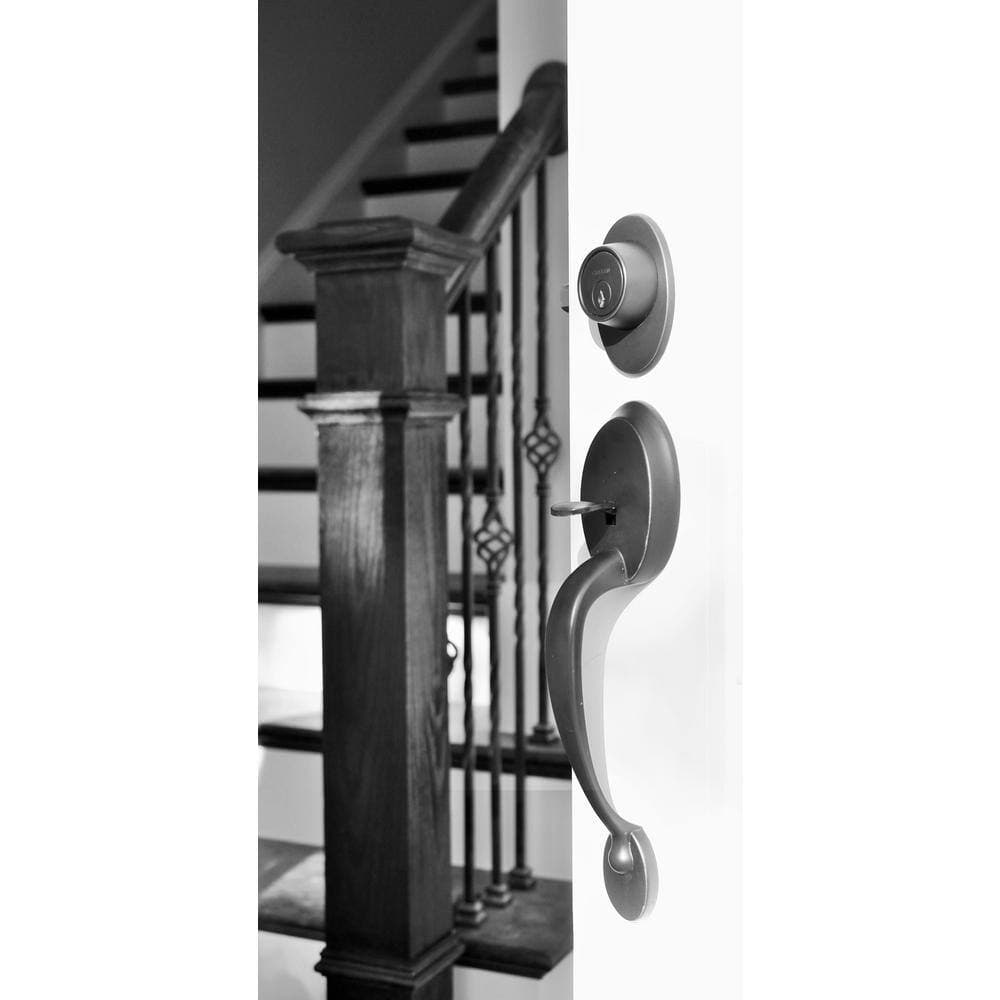 DELANEY HARDWARE Colton Single Cylinder Entry Door Handleset with Saxon Knob (2)