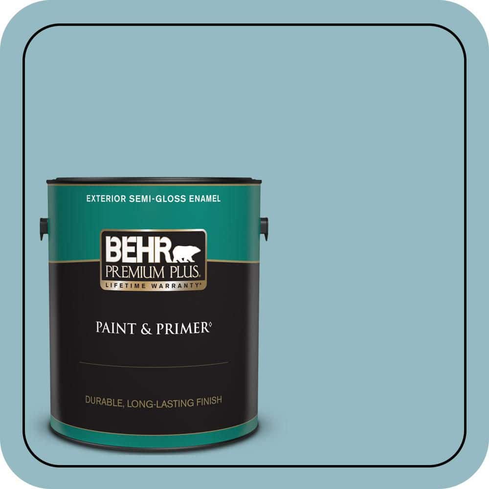 BEHR PREMIUM PLUS 1 gal. #T18-13 Casual Day Semi-Gloss Enamel Exterior Paint & Primer