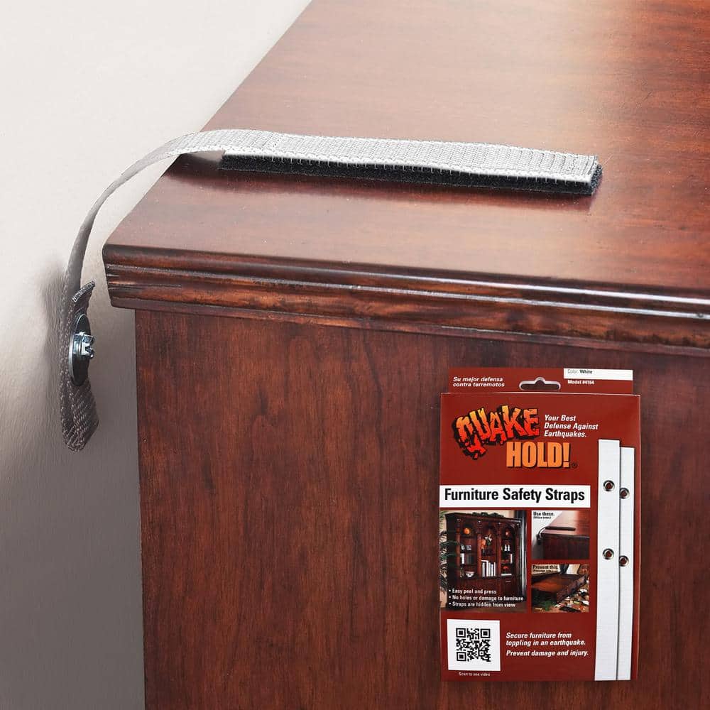 QuakeHOLD! White Furniture Safety Strap