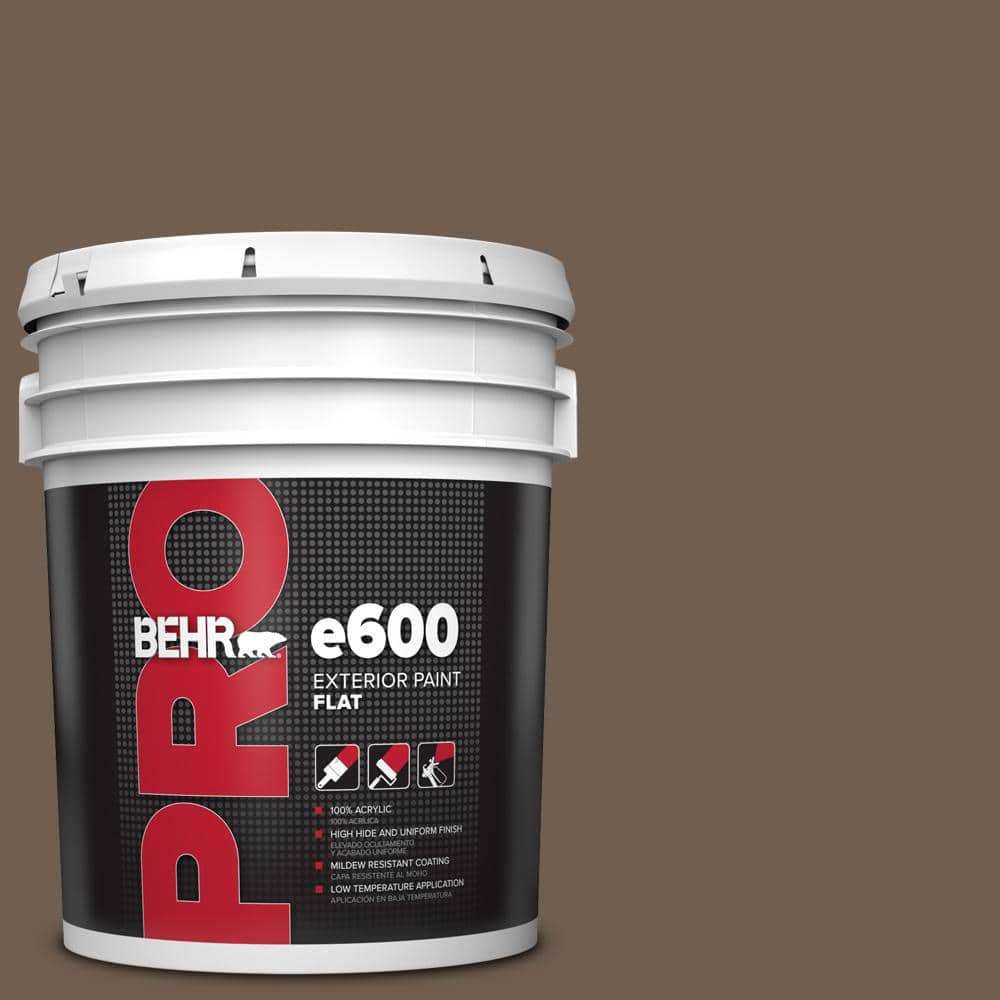 BEHR PRO 5 gal. #PPF-52 Rich Brown Flat Exterior Paint