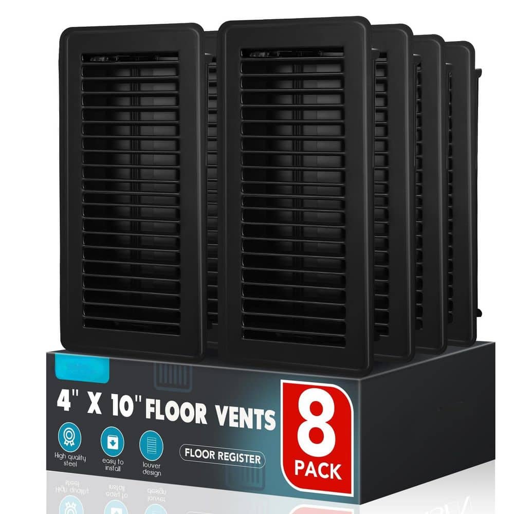 Laybus Black 11.5 in. x 5.5 in. Heavy Duty Steel Walkable Floor Vents, Vent Covers for Home Floor, Easy to Install (8-Pack) (1)
