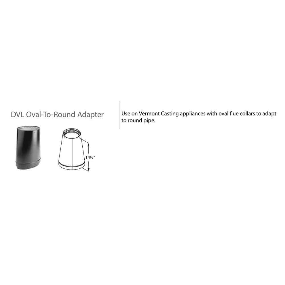DuraVent Model DVL Double Wall Stove Pipe 6in. Diameter Oval-To-Round Adapter (2)