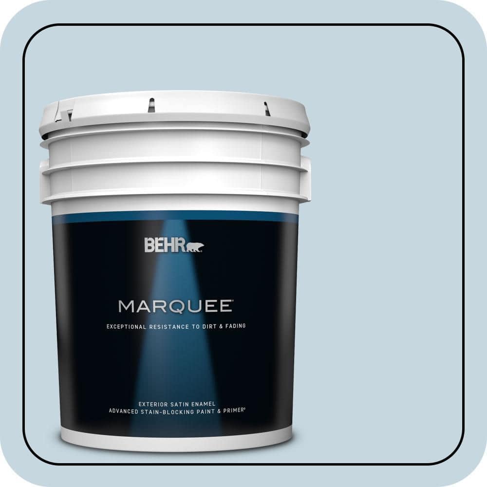 BEHR MARQUEE 5 gal. #S510-1 Prairie Sky Satin Enamel Exterior Paint & Primer