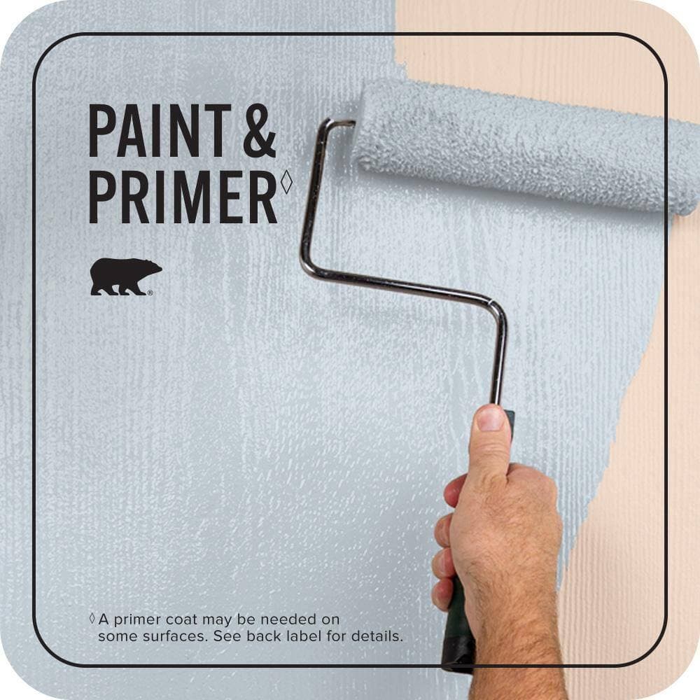 BEHR PREMIUM PLUS 1 qt. #S520-1 Pale Cornflower Satin Enamel Exterior Paint & Primer (3)