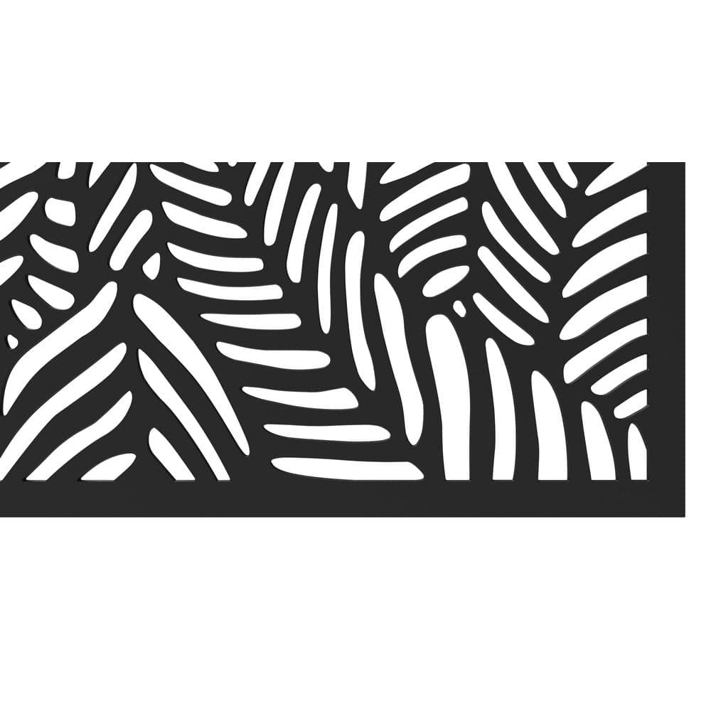 DESIGN VU Tahiti 4 ft. x 2 ft. Charcoal Recycled Polymer Decorative Screen Panel, Wall Decor and Privacy Panel (3)
