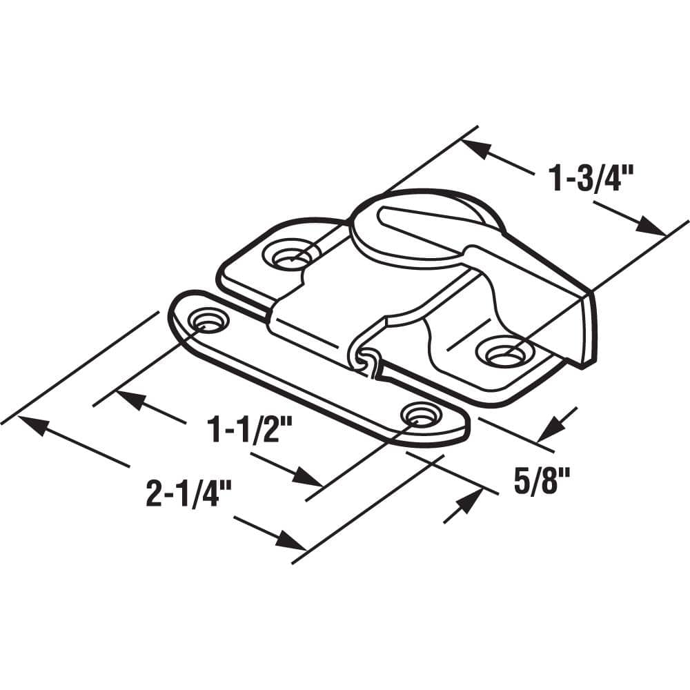 Prime-Line 1-3/4 in. Chrome-Plated Stamped Steel Double Hung Sash Lock with Draw Tight Cam-Action Latch Design (2)