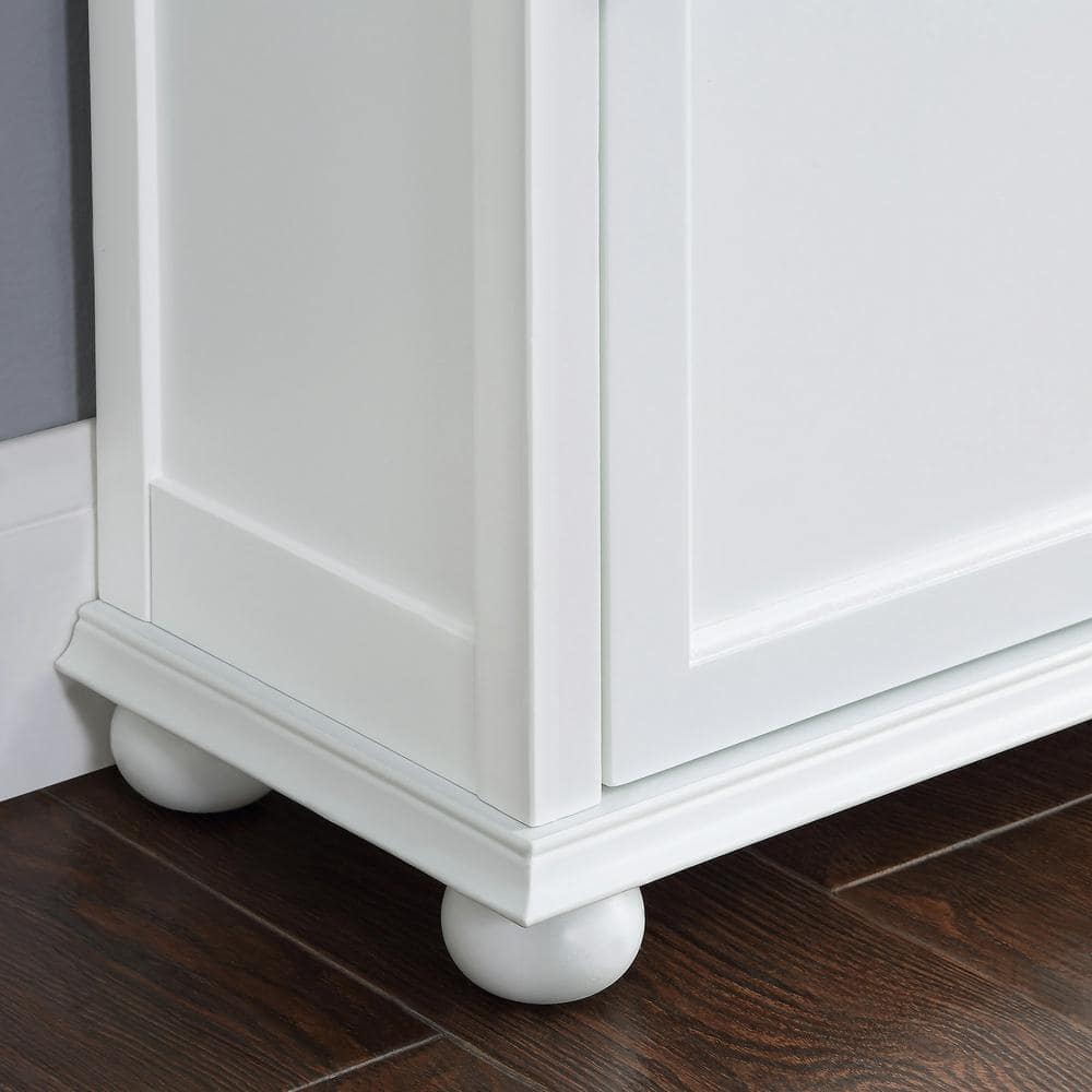 Home Decorators Collection Hampton Harbor 22 in. W x 10 in. D x 68 in. H White Freestanding Linen Cabinet (3)