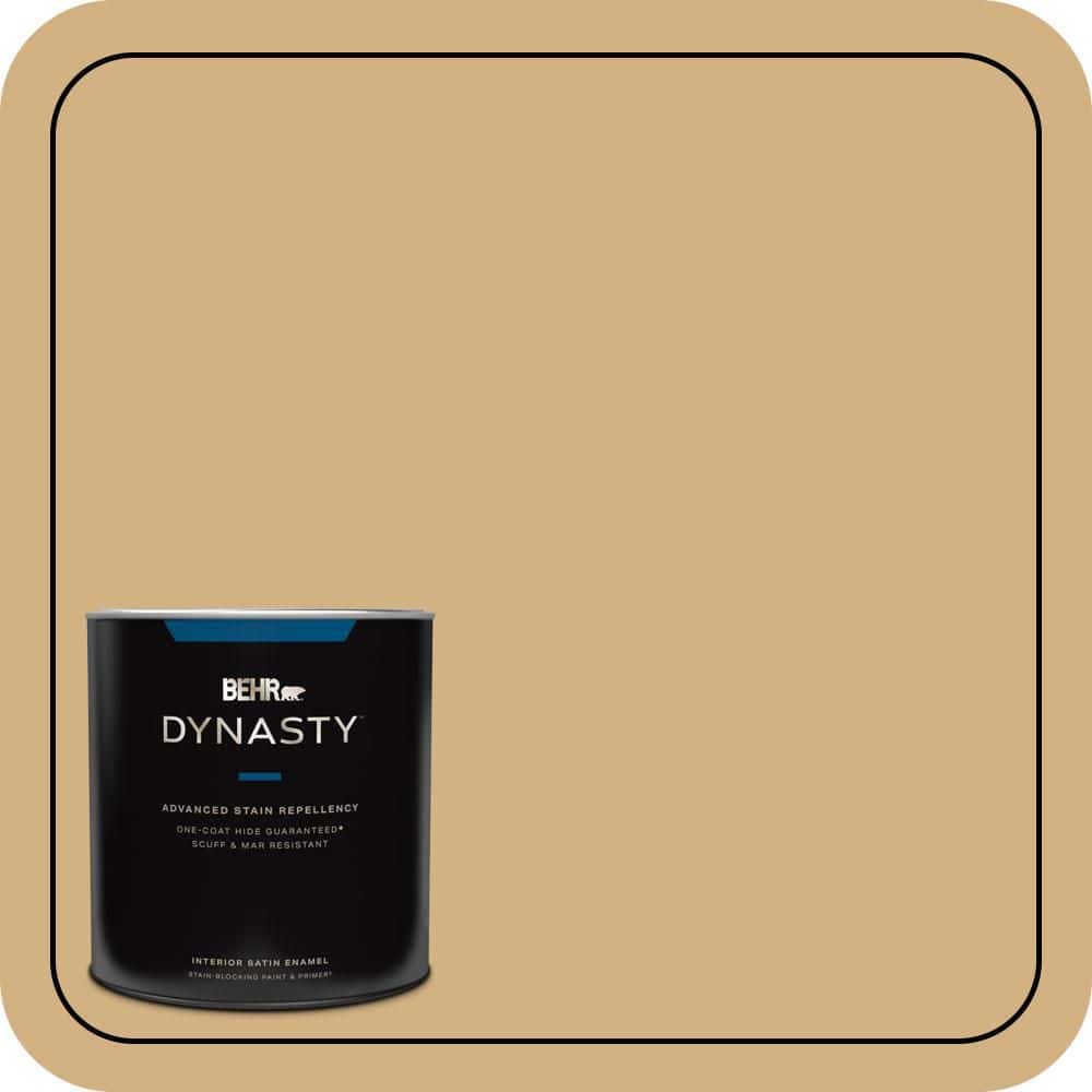 BEHR DYNASTY 1 qt. #QE-29 Light Oak Satin Enamel Interior Stain-Blocking Paint & Primer