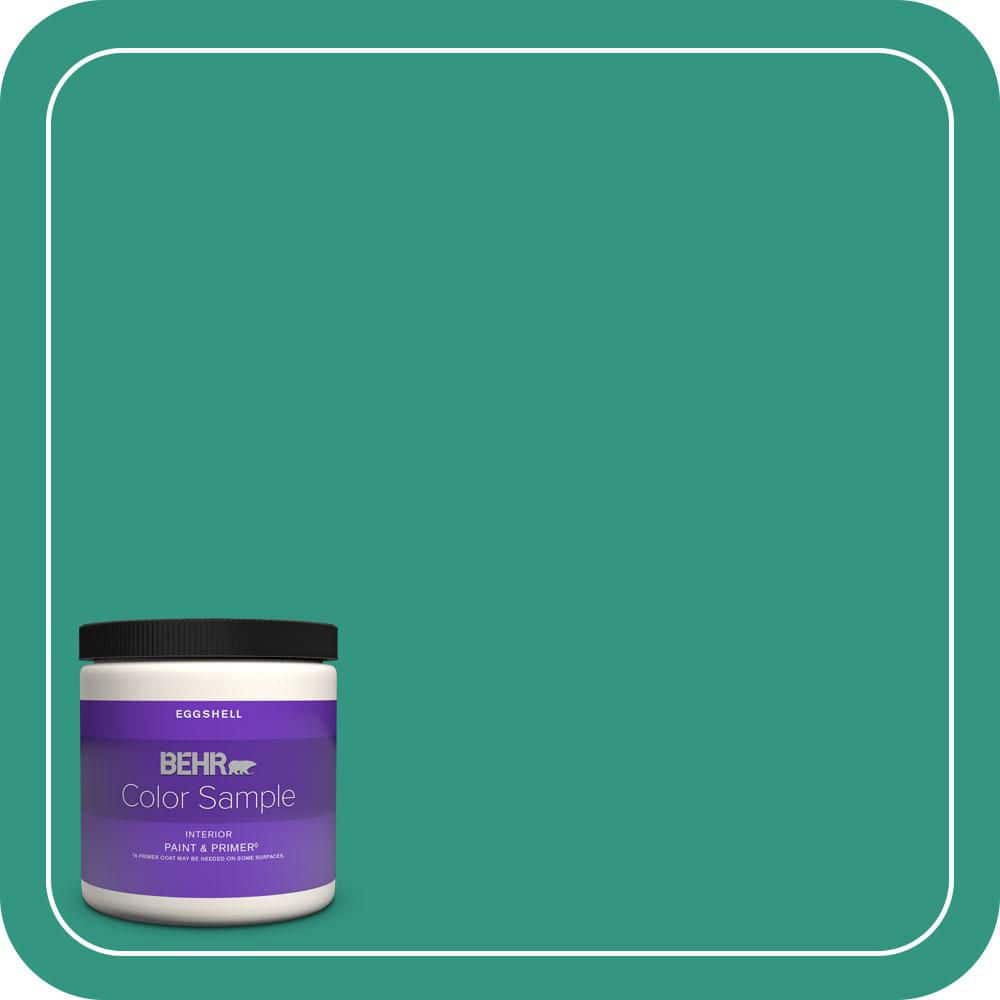BEHR PREMIUM PLUS 8 oz. #P440-6 Esmeralda Eggshell Enamel Interior Paint & Primer Color Sample (1)