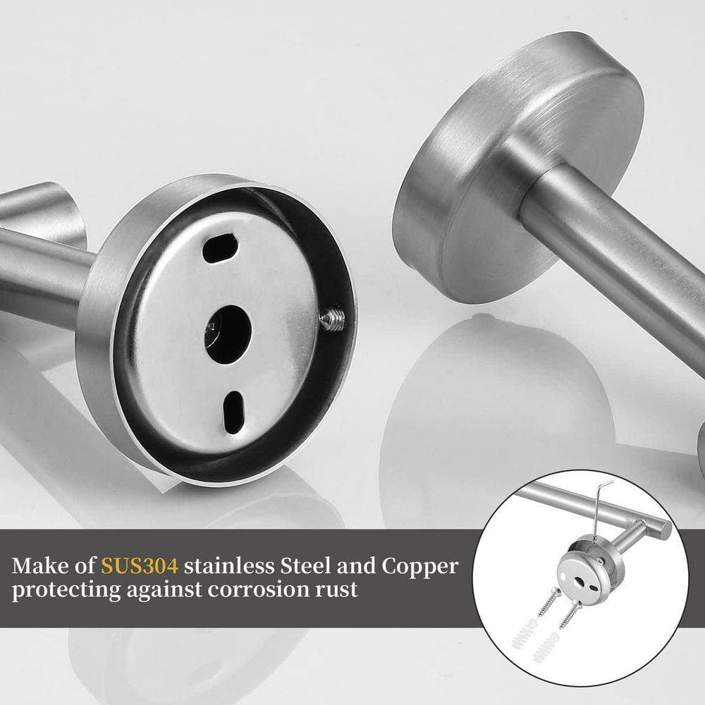Lynzavix 10-Piece Bathroom Hardware Set with Towel Bars Hooks Rings Toilet Paper Holders in Stainless Steel Finish (3)
